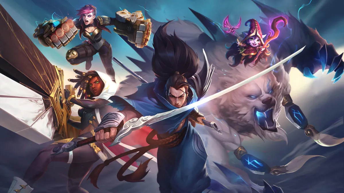 A cast of League of Legends champions.